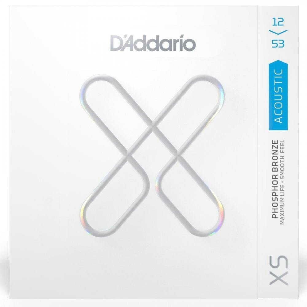 D'Addario XS Phosphor Bronze Coated - Light Gauge 12-53 Acoustic Guitar Strings - XSAPB1253